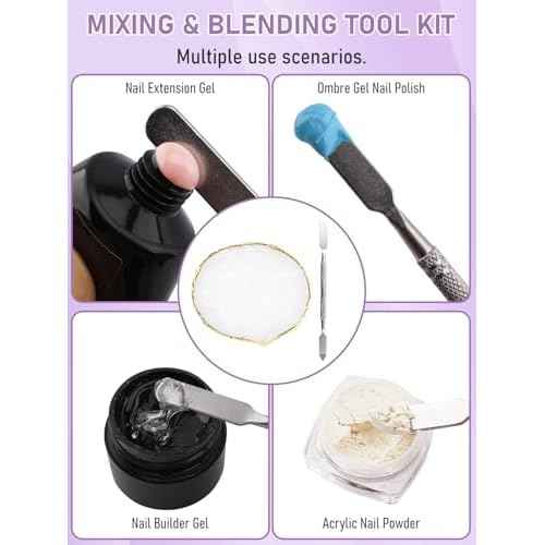 Nail Art Design Tools Supplies, Nail Art Palette with 200 Pcs Nail Sponges for Ombre and Gradient Painting Gel Nail Polish, Must Haves Nail Stuff for Ombre Aura Nail with Grabbing Pen & Spatula