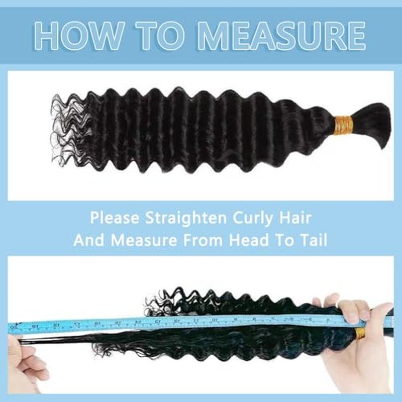 Human Braiding Hair for Boho Braids 150g 6 Bundles/Pack 20 Inch Deep Wave Bundles Human Hair Curly Boho Hair for Braiding 12A Bulk Braiding Hair Wet and Wavy Natural color