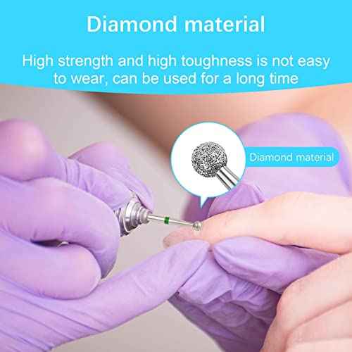 Cuticle Drill Bit,Cuticle Drill Bits for nails 3pcs Diamond Nail Drill Bits for 3/32''Electric Nail File Machine Pedicure Tool