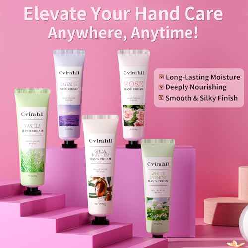 Hand Cream Gift Set, 20-Pack Moisturizing Hand Lotion for Dry Cracked Hands, 5 Natural Scents, Bulk Holiday & Christmas Gifts for Women, Men & Party Favors