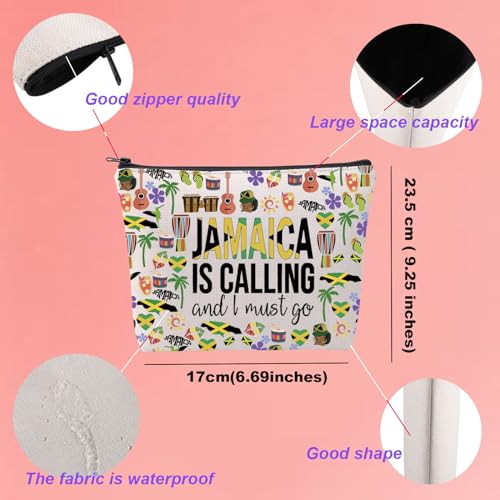 KUIYAI Jamaica Vacation Makeup Bag for Lovers - Cosmetic Travel Gift for Girls Trip - Souvenir for Travelers (JamaicaMakeup)