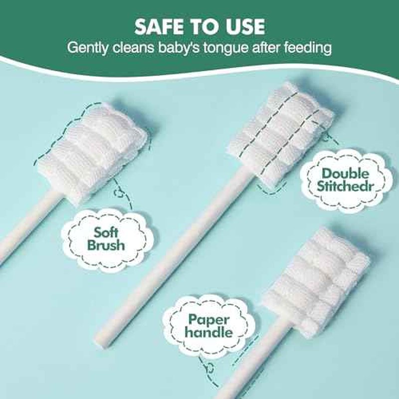 52Pcs Baby Tongue Cleaner, Disposable Baby Toothbrush Oral Cleaner, Infant Gum and Tooth Cleaning Stick for Newborns, Toddler Mouth Cleaner