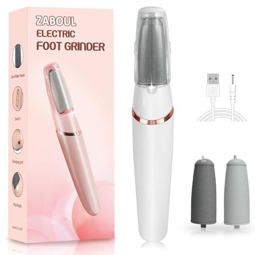 Electric Foot Callus Remover, Callus Remover for Feet Rechargeable Portable Pedicure Tool Kit, Smooth Pedicure Wand for Feet Care, Removes Dry Hard & Dead Skin Ideal Gift (White)