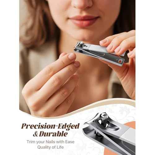 Manicure kit for Women ? Nail Clippers, Cuticle Trimmer, Tweezers, Metal File, and Travel Case ? Professional-Quality Tools for Home, Travel, or Gift Use