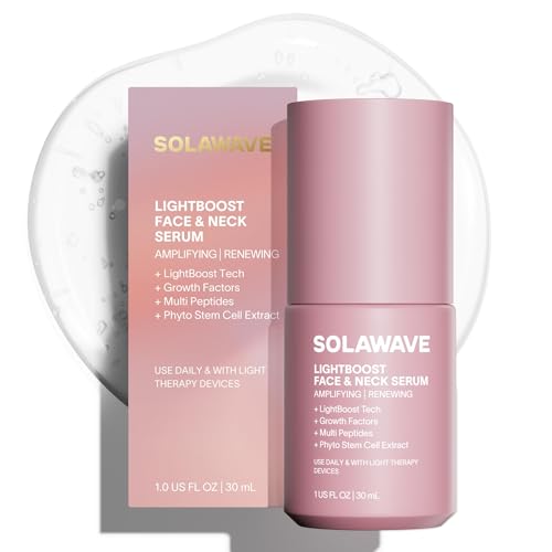 Solawave LightBoost Red Light Therapy Serum for Face & Neck | Enhances Beauty Wand & Microcurrent Devices | Boosts Collagen & Hydration for Radiant Skin, Reduces Appearance of Wrinkles & Fine Lines
