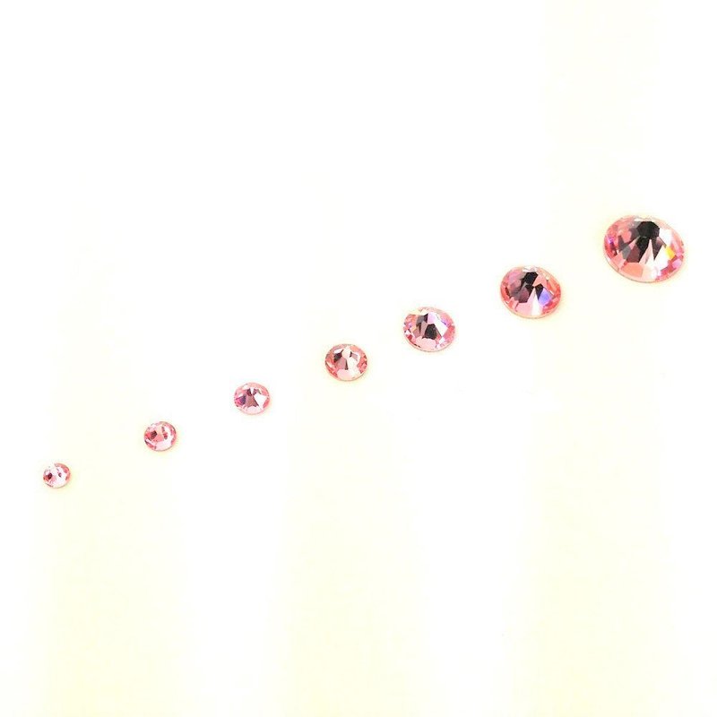 Swarovski Pink Rhinestones | 144 Pcs Mixed Sizes Flatback Crystals for Nail Art - Light Rose (223)