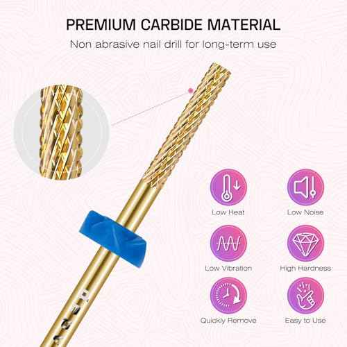 Cuticle Bit for Nail Drill 2Pcs: Carbide 3XF drill bits nail tech Remover Needle Bit Under Nail Cleaner Dead Skin Nail Prepare 3/32'' for Electric Nail File Nail Buffer Bit