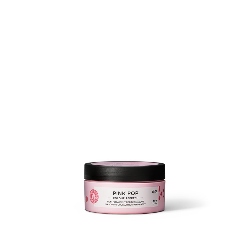 Maria Nila Color Refresh, Pink Pop 3.4 Fl Oz, Pink Hair Mask, Semi-Permanent Pigments, 100% Vegan & Sulfate/Paraben free