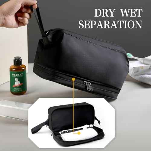 Large Travel Toiletry Bag for men women,Makeup Organizer Bag, Dopp Kit,Waterproof Hanging Cosmetic Bag for Toiletries Accessories(Black)