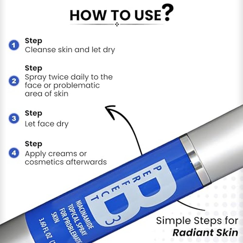 Niacinamide Face Spray ? Topical Mist with Hyaluronic Acid, Glycerin, Vitamin B3, and Aloe for Skin Clarity, Texture & Hydration ? Gentle Niacinamide Serum Alternative ? 3.6 fl oz