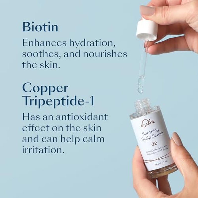 eSalon Soothing Scalp Serum with Biotin and Copper Tripeptide, Antioxidant-Rich Formula, 1 fl oz