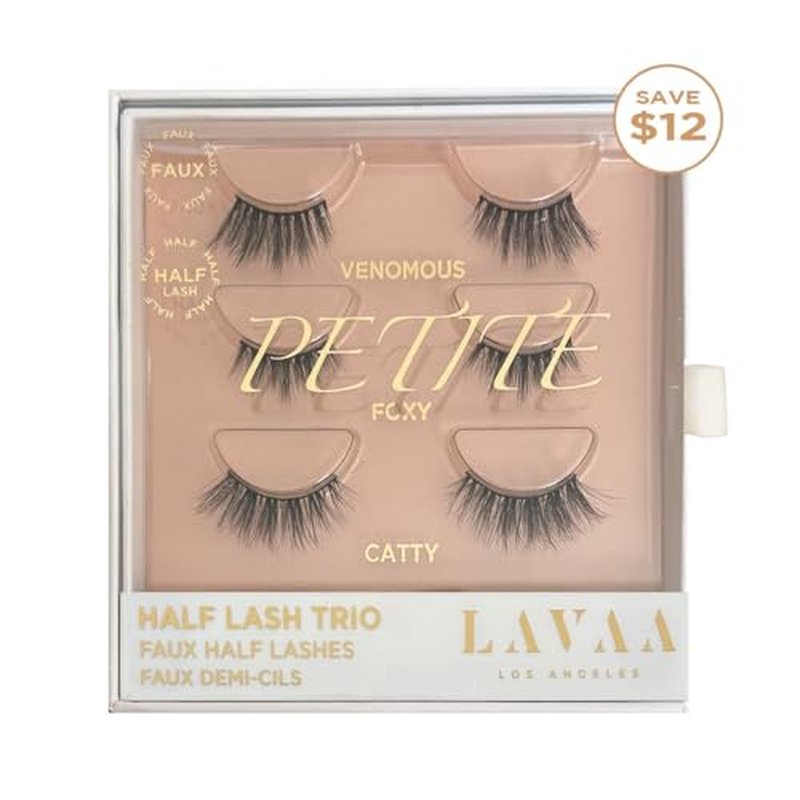 HALF LASH TRIO by Lavaa Beauty | 3-pack Half-Lashes | Catty & Foxy Accent Lashes