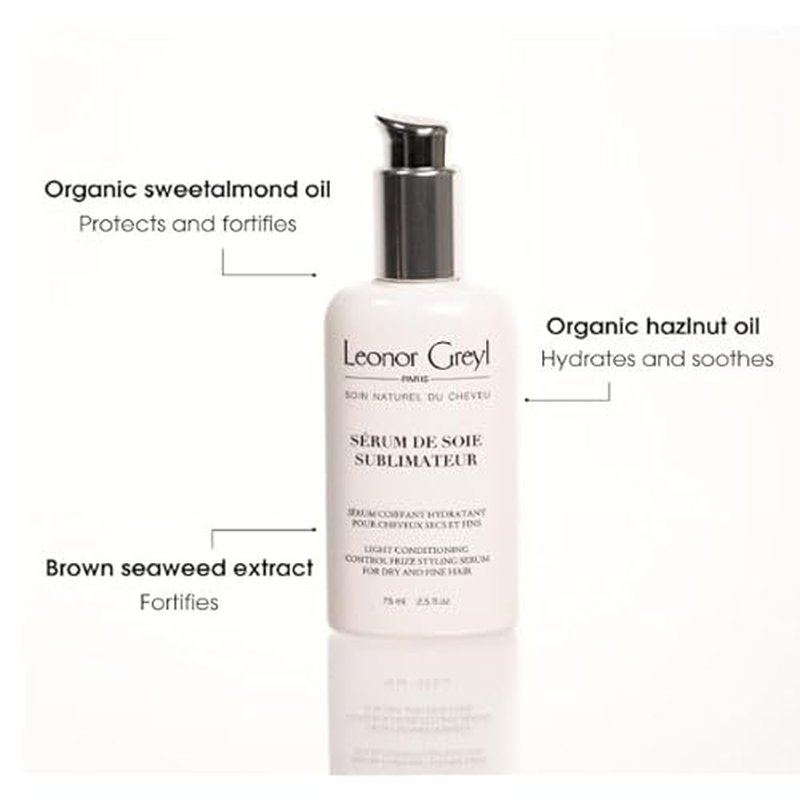 Leonor Greyl Frizz Control & Light Conditioning Styling Serum Paris - Serum De Soie Sublimateur - For Dry and Fine Hair (2.5 Oz)