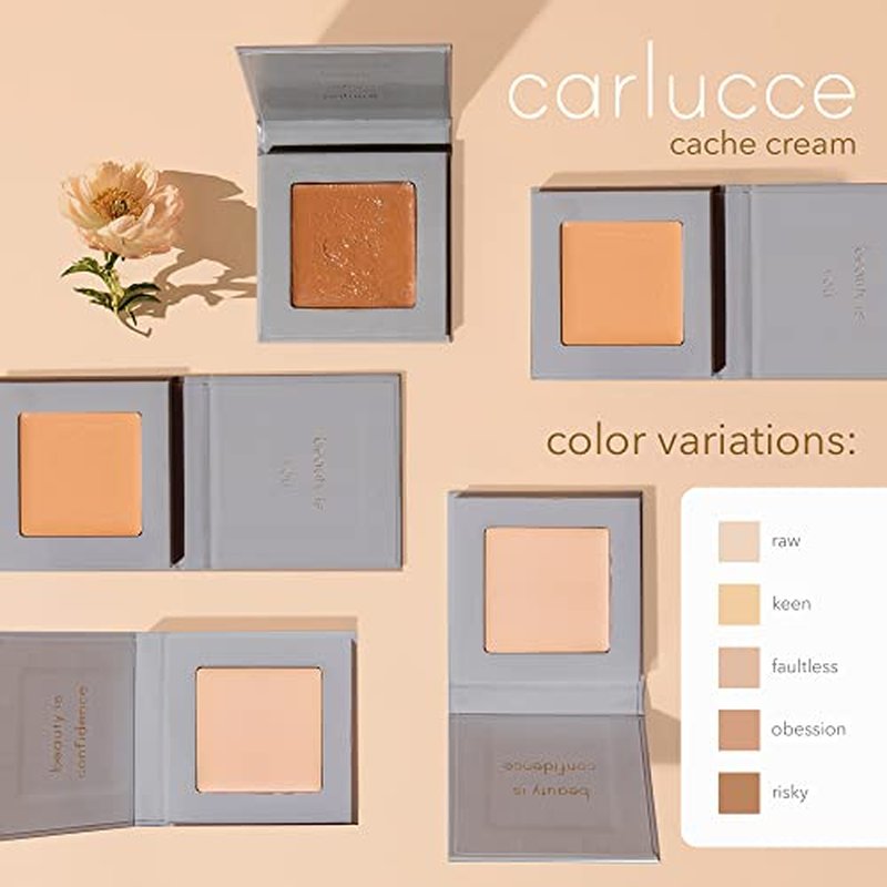 Carlucce Cache Cream 3-in-1 Makeup Color Palette (Raw) ? Foundation, Concealer & Primer in One ? Medium to Full Coverage, Natural Finish, Vegan, Clean & Cruelty-Free Formula