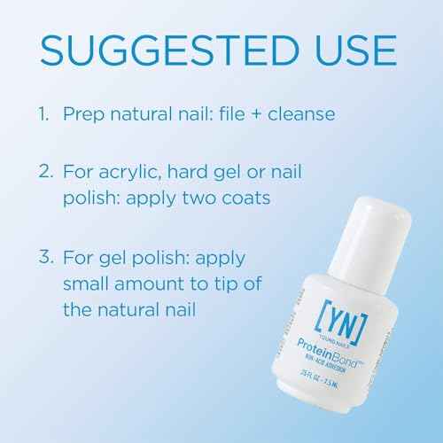 Young Nails Protein Bond - Non-Acidic Nail Primer, Enhanced Adhesion for Gel Polish & Acrylic, Nail Dehydrator, PH Bonder for Gel Nails, 0.25 oz