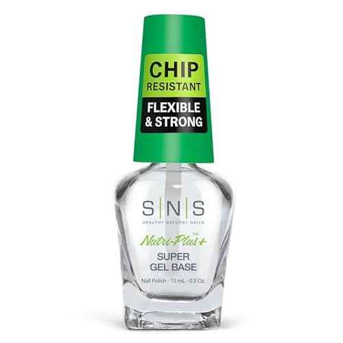 SNS Base Coat Nail Polish for Nail Dip Powder, Gel Base - Long-Lasting & Fast-Drying Nail Strengtheners Gel Base - Low-Odor & No UV Lamp Required - 0.5 Oz