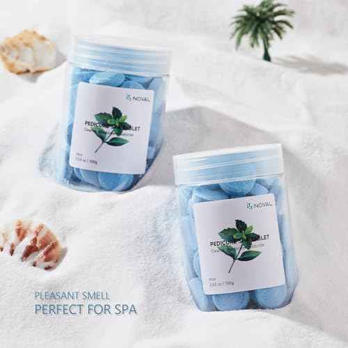 NOVAL Pedicure Supplies Spa Tablets Foot Bath Foot Soak for Softening Skin Care, 100g (Mint)