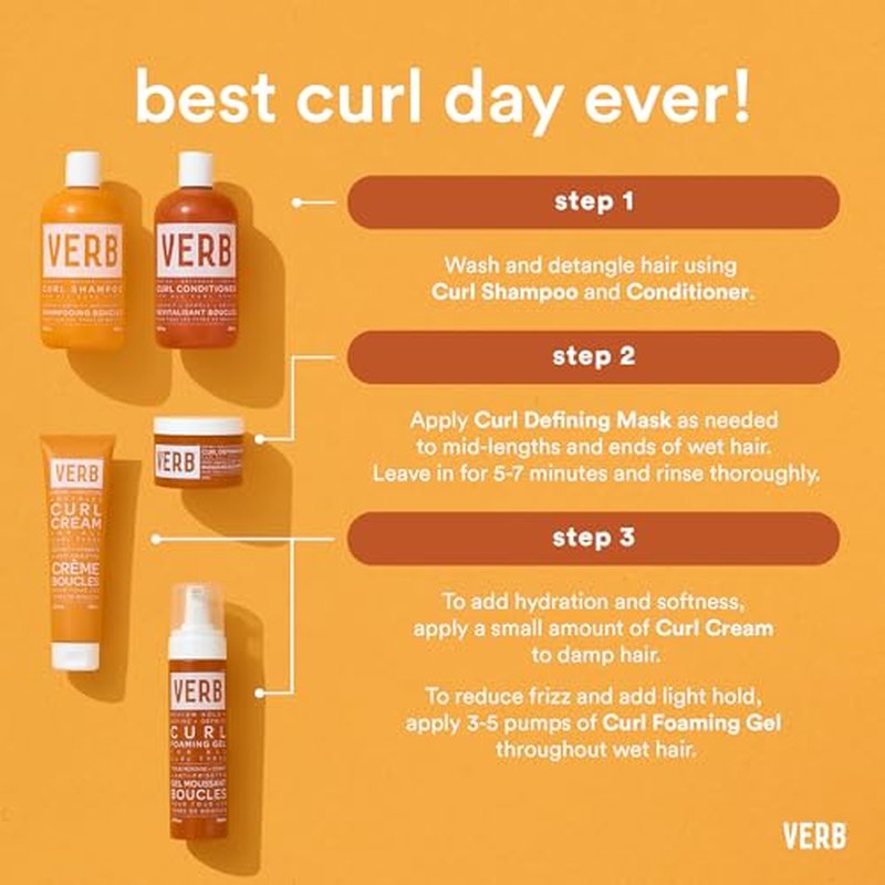 VERB Curl Conditioner - Soften, Define + Hydrate - Frizz Control + Curl Retention - Vegan, No Parabens or Harmful Sulfates