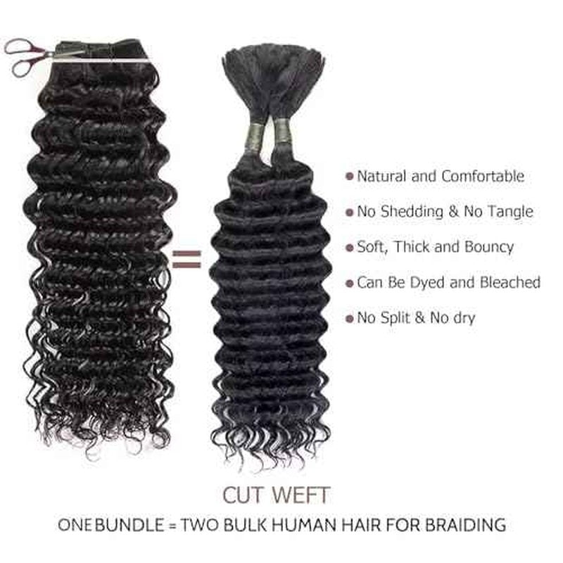 Human Hair Bundles One Bundle 12A Brazilian Virgin Human Hair Wet and Wavy Bundles 22 Inch 100% Unprocessed Deep Curly Weave Human Hair Extensions Natural Black Remy Hair Bundles