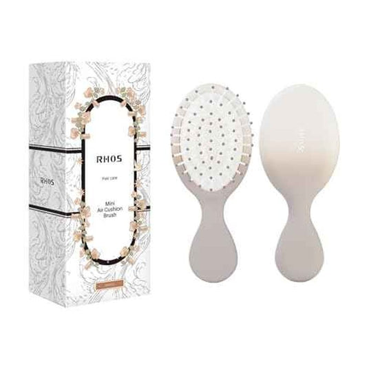 RHOS Mini Hair Brush for Women,Men and Kids, Travel Size Hair Brush for Purse & Pocket, Small Cushion Paddle Brush with Soft Bristles(1 Pack-Beige Gradient)