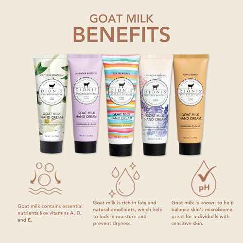 Dionis Goat Milk Skincare Hand Cream Gift Sets - Assorted Scented Travel Size Hand Creams In a Gift Box - Mini Hand Lotion Self Care Gifts, Cruelty Free Lotion For Dry Skin, Inspire Gift Set 2025
