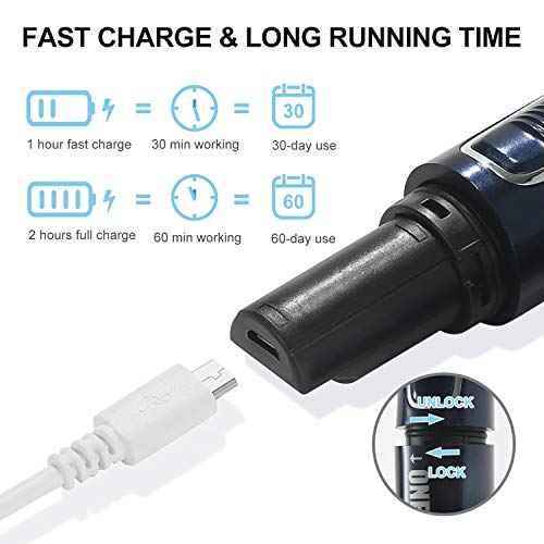 ONEDONE Nose Hair Trimmer - 3 in 1 USB Rechargeable Ear Nose Hair Trimmer for Men, Dual-Edge Blades Painless Electric Ear Trimmer Eyebrow Clipper Father's Day Gifts