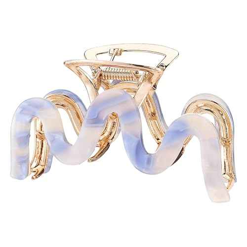 Metal Hair Clips, Cellulose Acetate Leopard Print Claw Clips for Women Large Tortoise Shell Non-Slip Catch Barrette Jaw Clamp Styling Clamps Accessories for Curly, Thick Hair (2 Pack)