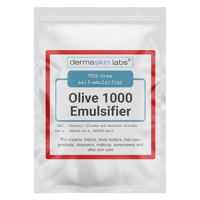 Olive 1000 Emulsifier, Cetearyl Olivate, Sorbitan Olivate 1000 Plant-Based Emulsifier Wax ECOCERT COSMOS Validated PEG-free self-emulsifying for DIY Skincare, Haircare Applications (8 oz)