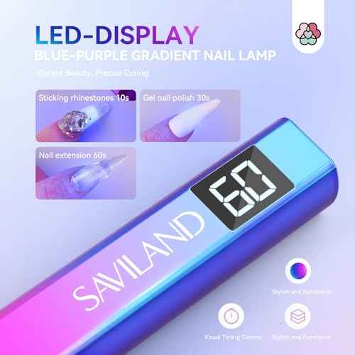 SAVILAND U V Light for Nails ? Handheld U V Lamp for Gel Nails LED Nail Lamp Portable Mini Nail Dryer for Curing Gel Polish Glue USB Nail Art for Home DIY Manicure (12W)