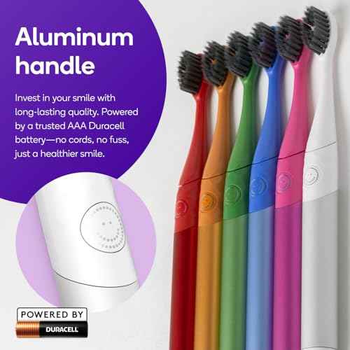 Burst Nova Toothbrush (White) | Sonic Powered Teeth Whitening | Super-Soft Bristles | 18000 VPM | 2 Minute Timer | Aluminum Handle | Replaceable Brush Head | Compact Size | with AAA Battery