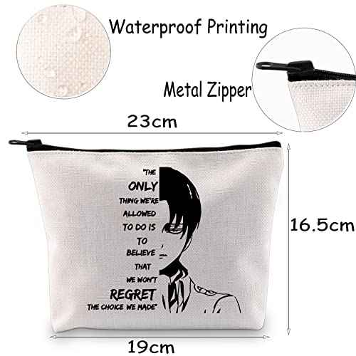 MNIGIU Levi Ackerman Gift Anime Lover Cosmetic Makeup Bag Anime Fan Gift (choice made bag)