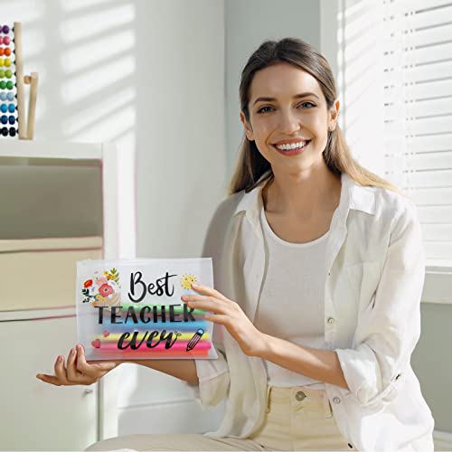 Cunno 60 Pcs Teacher Appreciation Gifts Bulk Small Waterproof Makeup Toiletry Bag Pouch Cosmetic Pencil Bag Thank You Gifts for Women Men Travel Graduation Season Supplies(Best Teacher Ever)