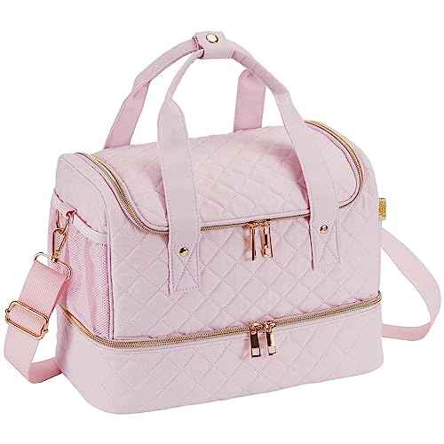 Nail Polish Organizer Case,Nail Storage Organizer Holds Nail Lamp & 50 Bottles Nail Polish,Travel Nail Tech Case,Nail Kit Organizer Bag Fits Nail Supplies & Manicure Tools,Pink (Patented)