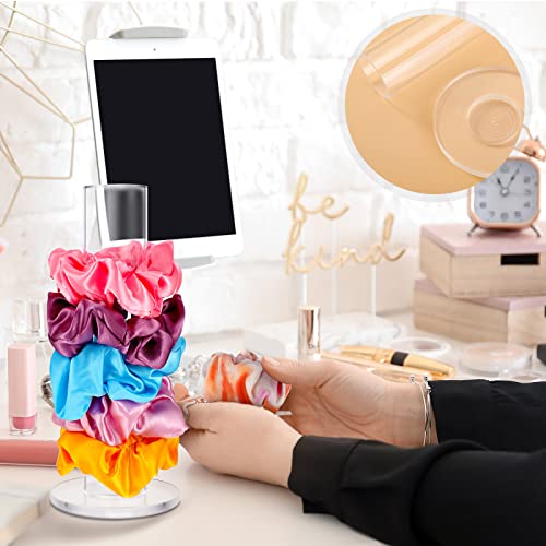 3 Pcs Scrunchie Holder 9 Inch Hair Tie Organizers Stand Acrylic Bracelet Holder Clear Accessories Display Jewelry Bangle for Cute Room Decor Woman Gift Storage Christmas