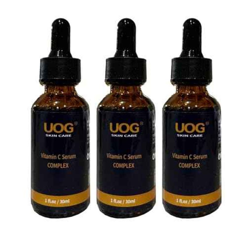 UOG (United One) Super Vitamin C Face Serum - Anti-Aging, Hydrating & Firming Formula, Lifts & Firms Face, Neck, Jawline, Reduces Dark Spots, Fine Lines, Wrinkles, Even Skin Tone.1 Fl Oz - Pack of 3