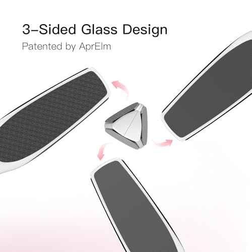 AprElm-H3 Professional 3-Sided Glass Foot Callus Remover, 3-in-1(Coarse, Medium, Fine) Foot File Pedicure Tools for Feet Hard Skin Smooth Polishing (White)