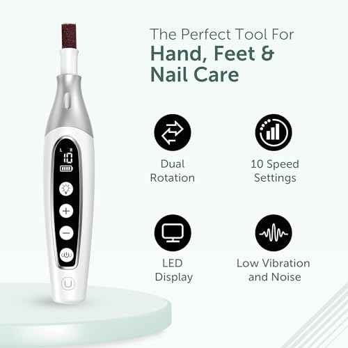 PediLux Pro Professional Manicure Pedicure Kit, Cordless Electric Nail File Drill Set, Thick Toenail Grinder, Toe Nail Dremel Tools, Filer, Buffer, Sander, Remove Cuticles, Callus for Men & Women