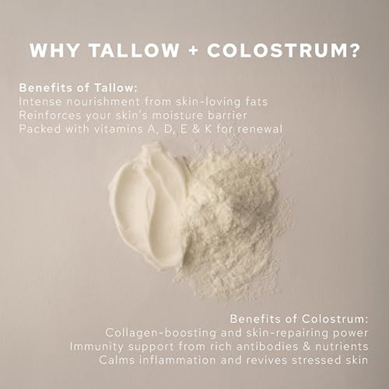Honor Whipped Tallow Cream with Colostrum, Hydration, Skin Renewal (3oz, Lavender)