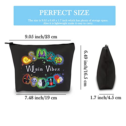 GJTIM Villains Inspired Gift Villain Lover Gift Villain Vibes Makeup Bag With Zipper Halloween Evil Cosmetic Bag Villain Witch Survival Kit (Villain Vibes Bag)
