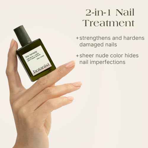 Botanist The Remedy | Nail Strengthening Polish | Repairs & Hardens Nails Damaged from Acrylics, Dip & Gel Manicures | Non-Toxic, 84% Plant Based, 21-Free & Vegan (Nude)