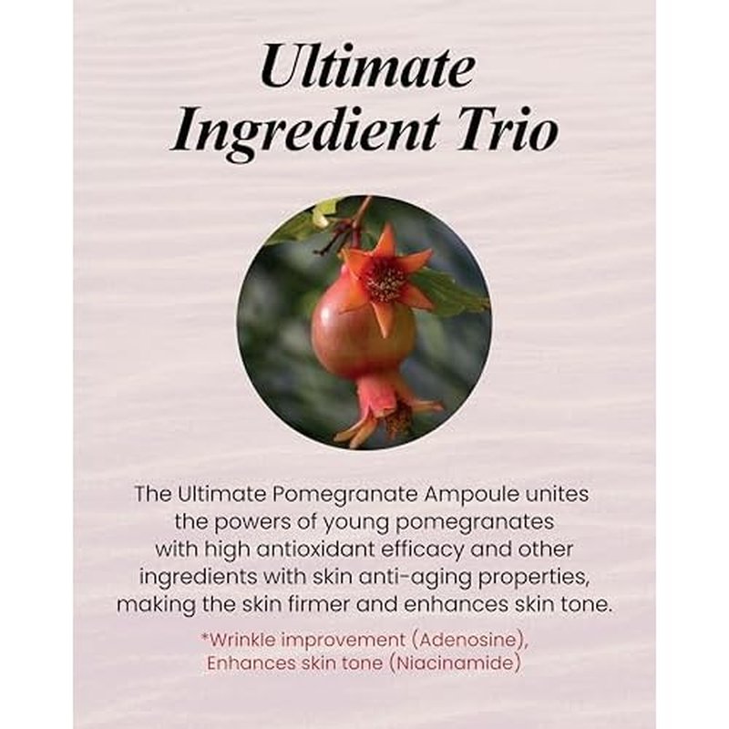 Sooryehan Ultimate Pomegranate Ampoule gift Set (55 ml/1.86 fl oz) - Skin Elasticity, Reduced Wrinkles & Skin Tone Improvement by LG Beauty. Collagen, Elastin, Vitamin C, Propolis,
