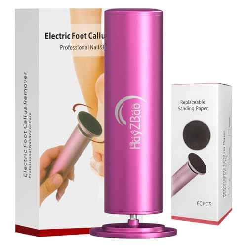 Electric Foot Callus Remover - Electric Callus Remover for Feet,Adjustable Speed Foot Scrubber with 60 Pcs Sandpaper Discs,Professional Pedicure Tool for Dead Skin and Calluses - Matte Purple