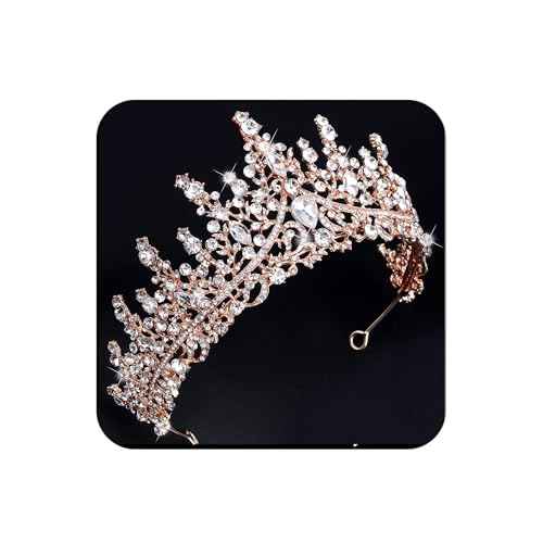 COCIDE Rose Gold Tiara and Crown for Women Crystal Queen Crowns Rhinestone Princess Tiaras for Girl Bride Wedding Hair Accessories for Bridal Birthday Party Prom Halloween Cos-play Costume Christmas