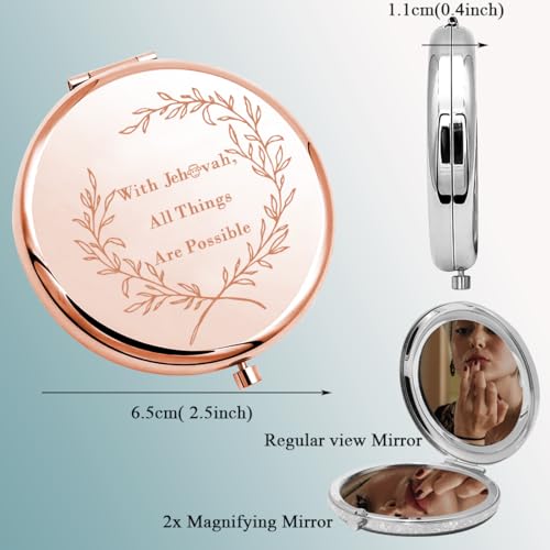 MAOFAED Bible Verse Gift, Bible Quote, Compact Mirror for Women, Christian Gift, Travel Mirror, Pocket Mirror