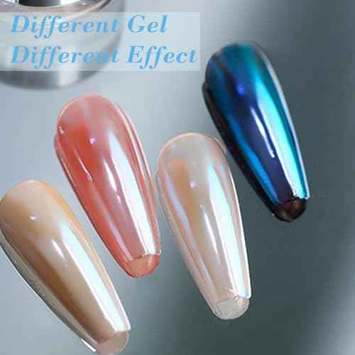 Pretty Diva Moonlight Chrome Nail Powder, Unicorn Mermaid Chrome Powder for Nails, Aurora Nail Powder Iridescent Nail Chrome Powder, Nail Art Glitter Decoration for Home DIY Salon Manicure Pigment