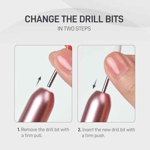 GAOY Electric Nail Drill for Acrylic and Gel, USB Electric Nail File, Portable Efile with Drill Bits, Manicure Pedicure Tools for Home Salon, Pink