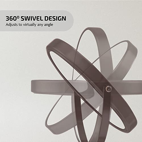 OVENTE 8'' Tabletop Makeup Mirror with 1X/7X Magnification, 360¡Æ Swivel Design and Double-Sided Free-Standing Vanity Mirror Perfect for Dresser, Bedroom and Office Desk, Antique Bronze MNLAT80ABZ1X7X