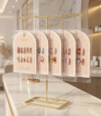 Nail Art Display Cards with Stand - False Nail Tips Sample Holder for Gel Polish | Manicure Tool