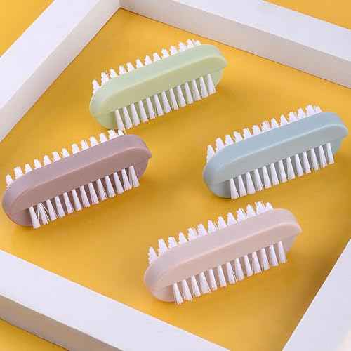 Nail Brush for Cleaning Fingernails Two Sided Hand Fingernail Scrub Brush Soft Stiff Bristles Nail Scrubber Brushes for men women kids,4 PCS