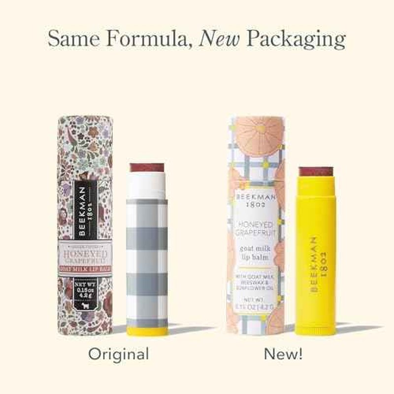 Beekman 1802 Tinted Lip Balm, Honeyed Grapefruit - Scented - 0.15 oz - With Goat Milk, Vitamin E, Beeswax & Shea Butter to Hydrate & Soothe - Good for Sensitive Skin - Cruelty Free
